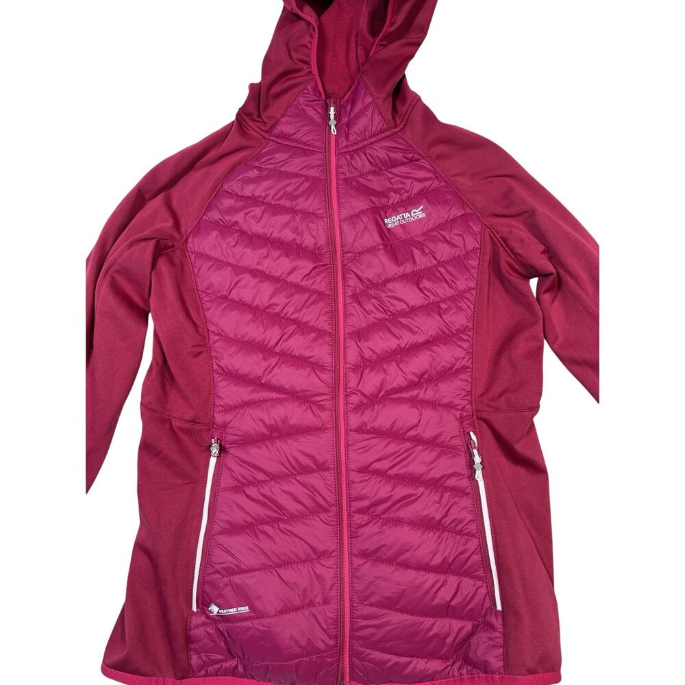 Regatta Great Outdoors Hybrid Puffer Jacket Womens Large L Pink Hooded Insulated